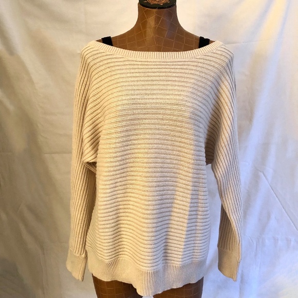 NWOT Boat Neck Ribbed GAP Cotton Sweater LG - Picture 1 of 11